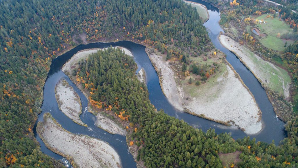 Aerial view of the Klamath River