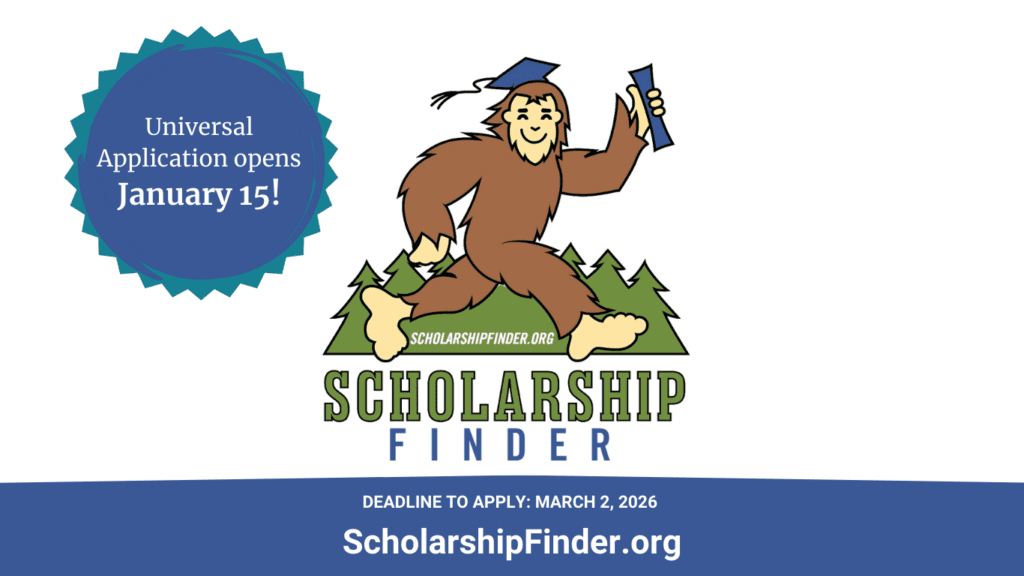 A graphic announcing the opening of the website ScholarshipFinder.org